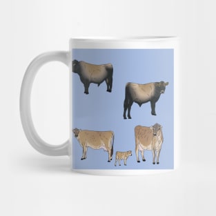 Jersey Cows Pattern Blue Mug
